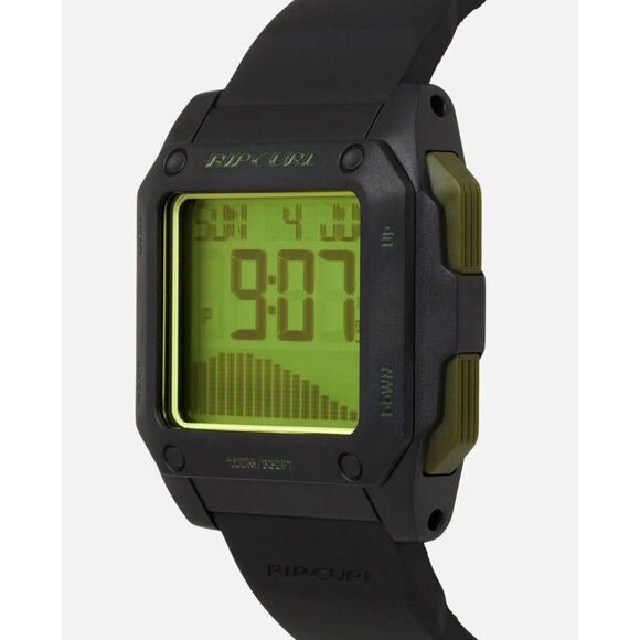 Rip Curl Men's Odyssey Surf Tide Digital Watch in Black/Olive - Picture 2 of 4